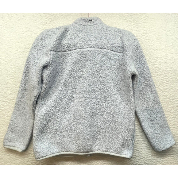 Vineyard Vines Jacket Girls Large Blue Plush Teddy Fleece Full Zip Sherpa Cozy - Picture 2 of 12
